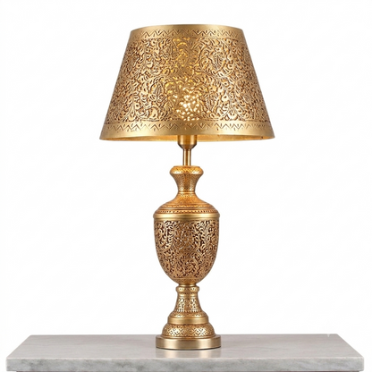 Premium Artisan Golden Table Lamp | Hand-Carved Luxury Decor