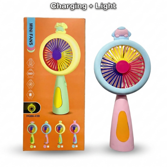 Portable Mini Rechargeable Fan with LED Light