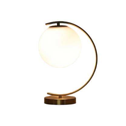 Modern Gold Table Lamp with Frosted Glass Globe